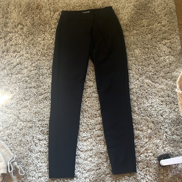 Express Black Mid Rise Work Pants - Picture 2 of 4